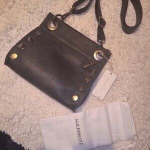 Brand new Hammit Tony Authentic Leather Crossbody purse bag black